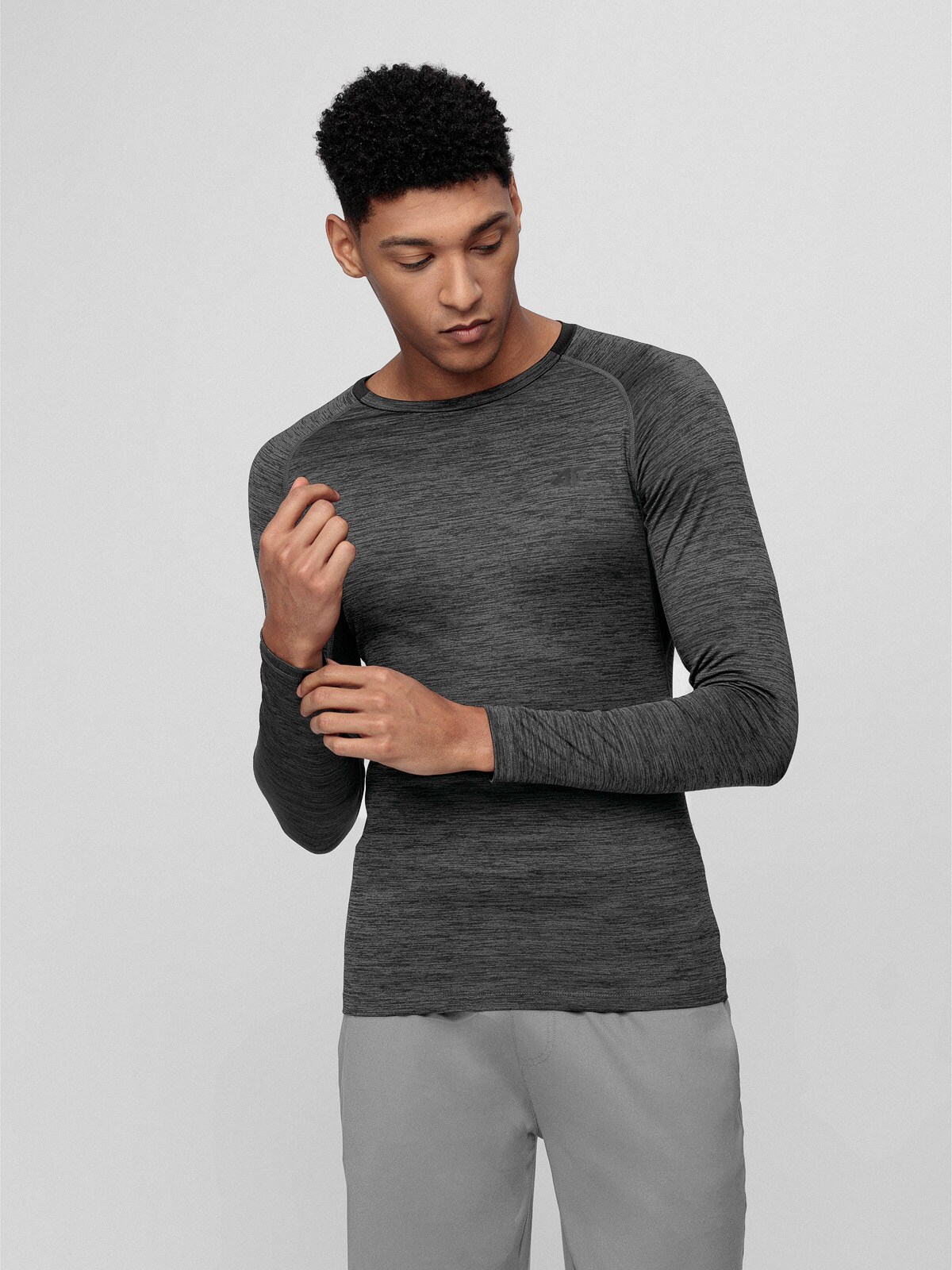 Longsleeve treningowy slim szybkoschący męski