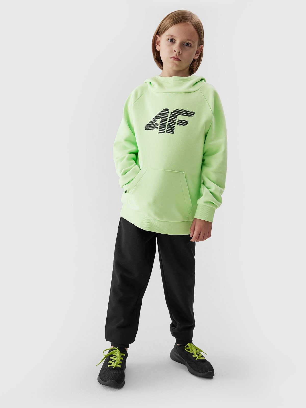 Bluza dresowa nierozpinana z kapturem chłopięca