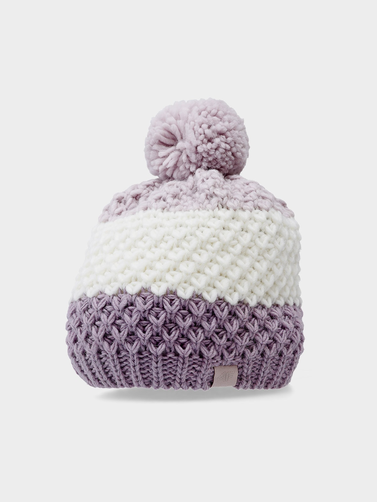 Czapka zimowa z dodatkiem wełny dziewczęca - fioletowa