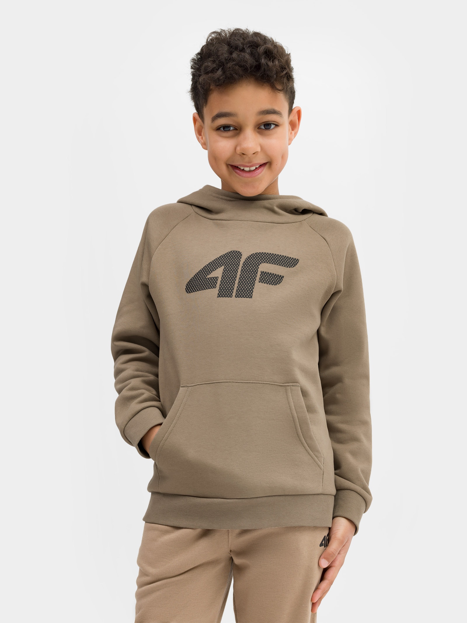 Bluza dresowa nierozpinana z kapturem chłopięca