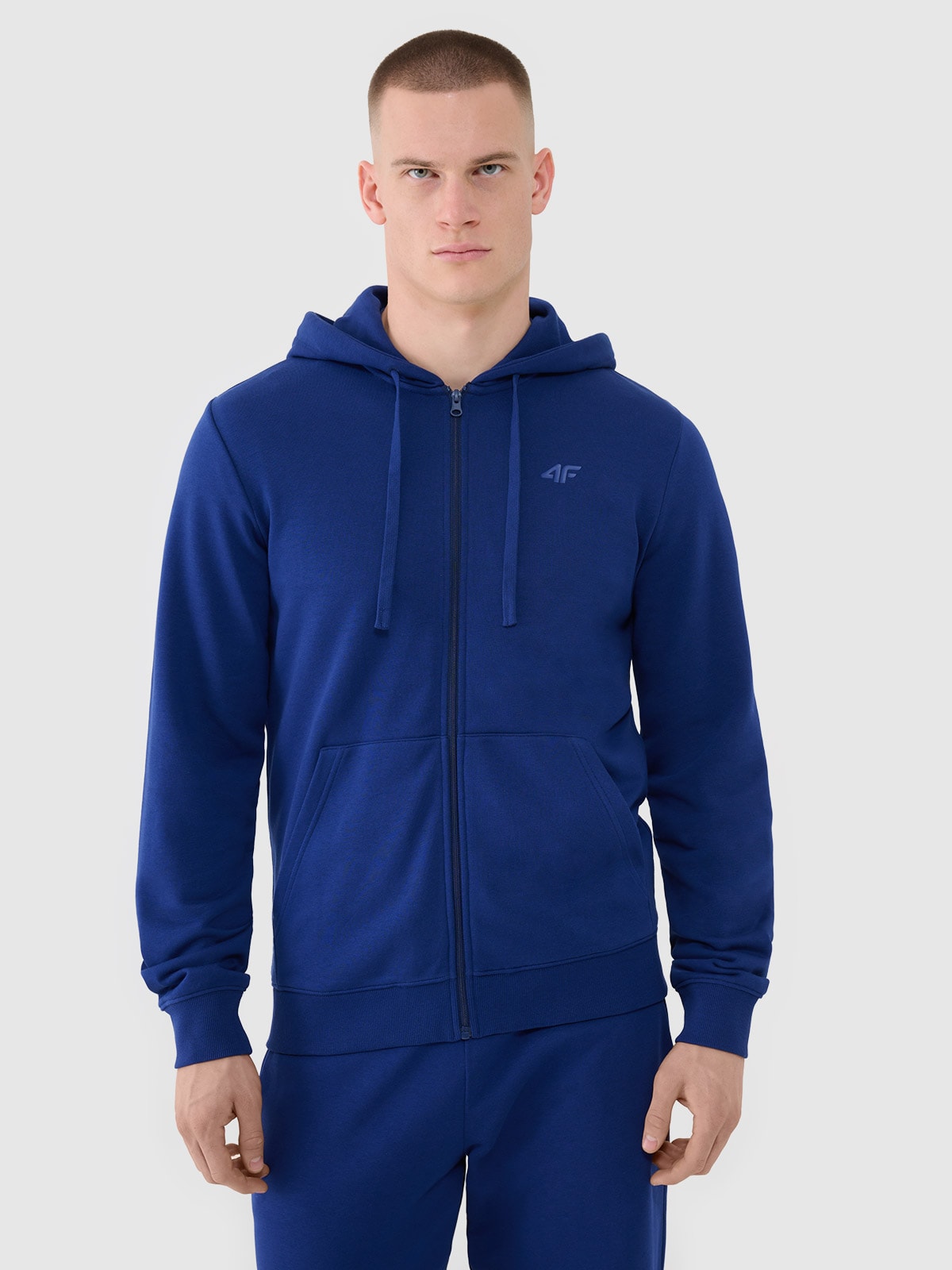 4F Bluza dresowa rozpinana z kapturem męska - granatowa XL