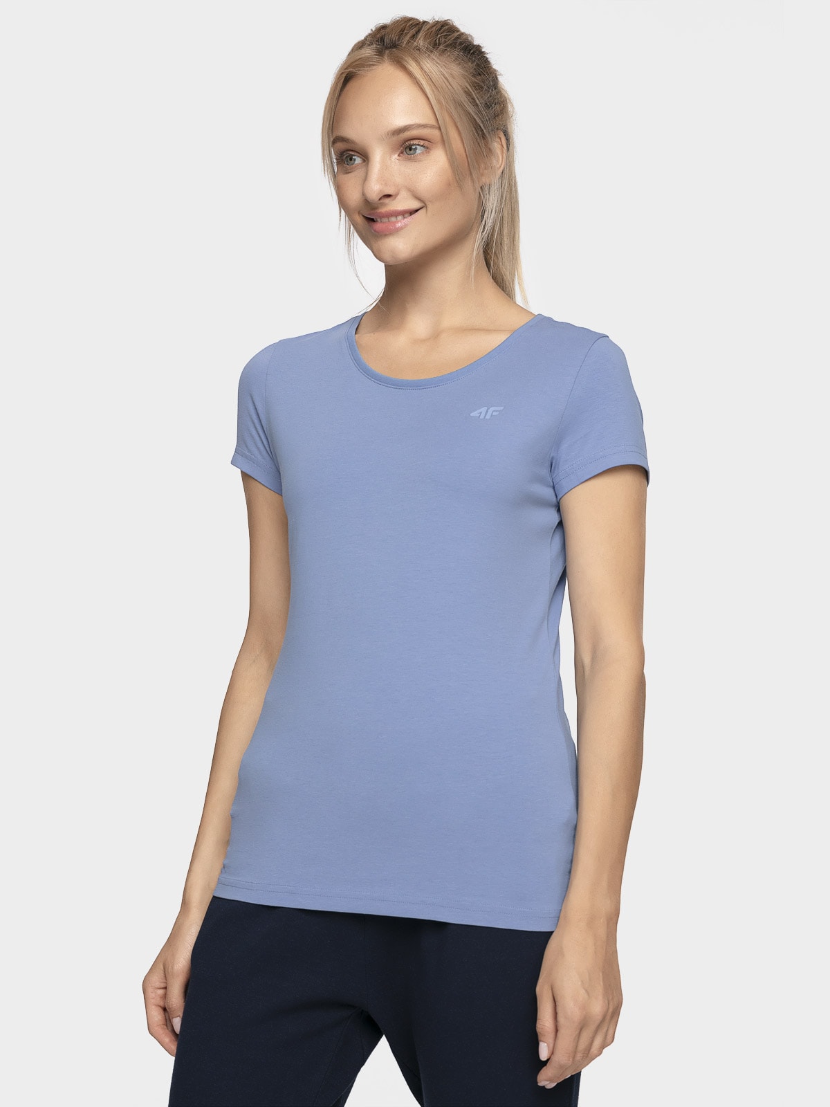 T-shirt slim gładki damski