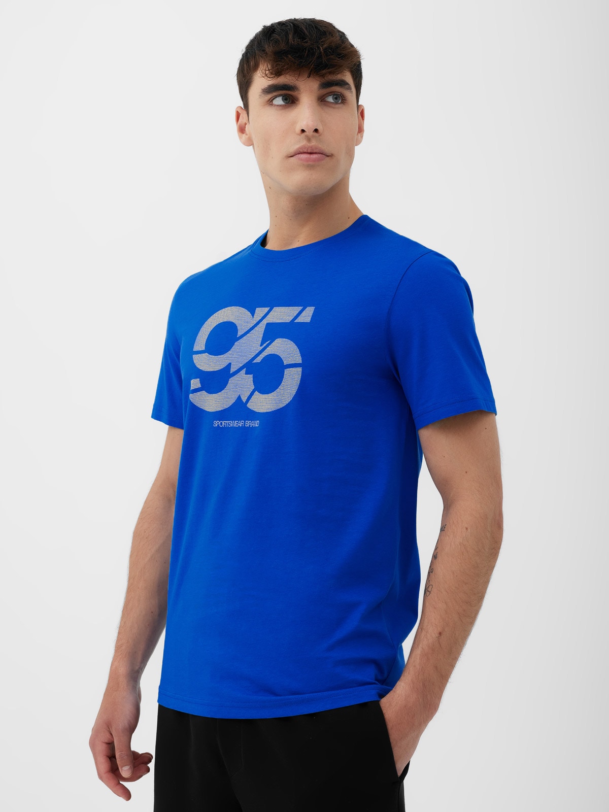 T-shirt regular z nadrukiem męski