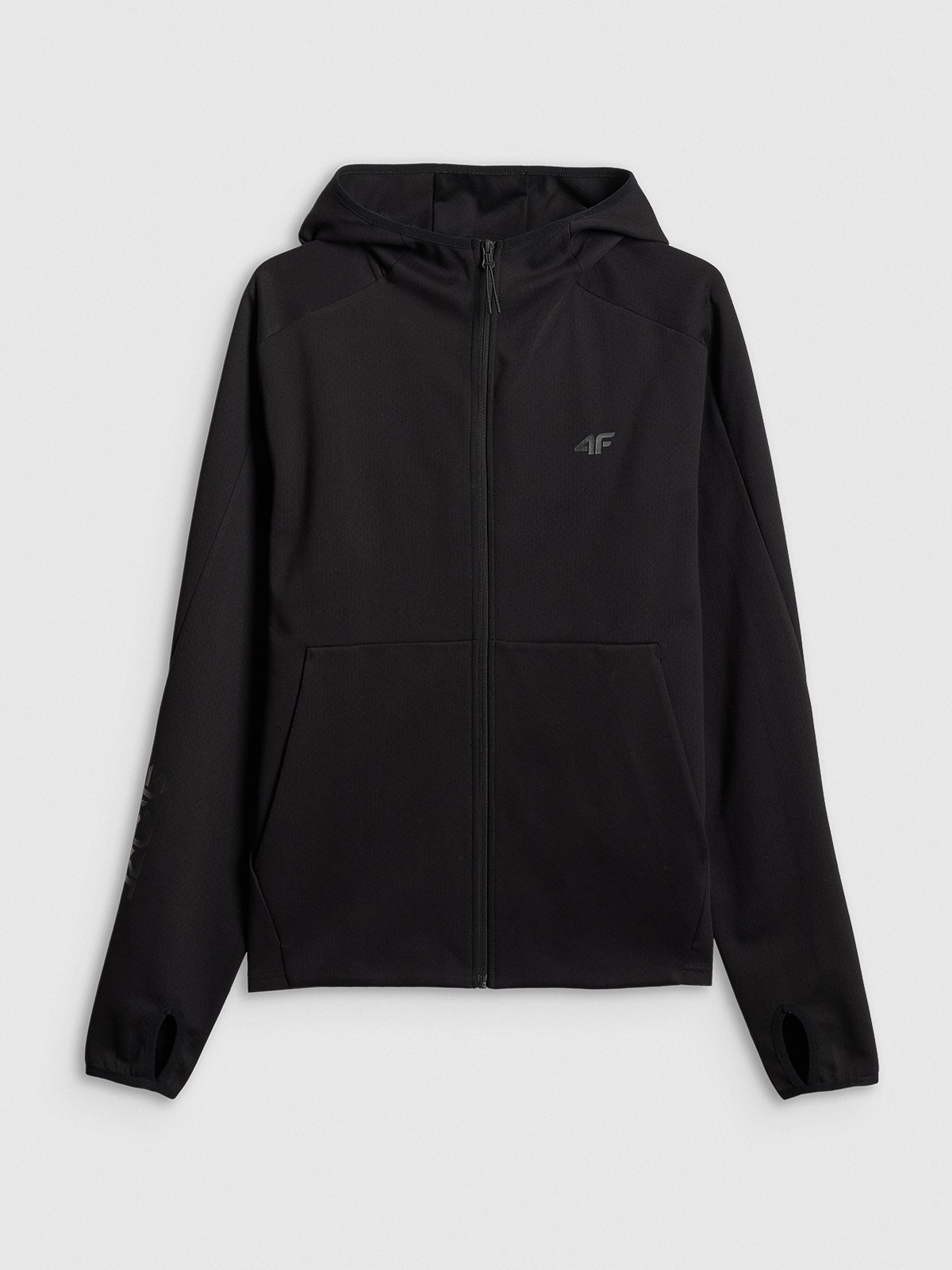 4F Bluza dresowa regular z kapturem męska - czarna XL