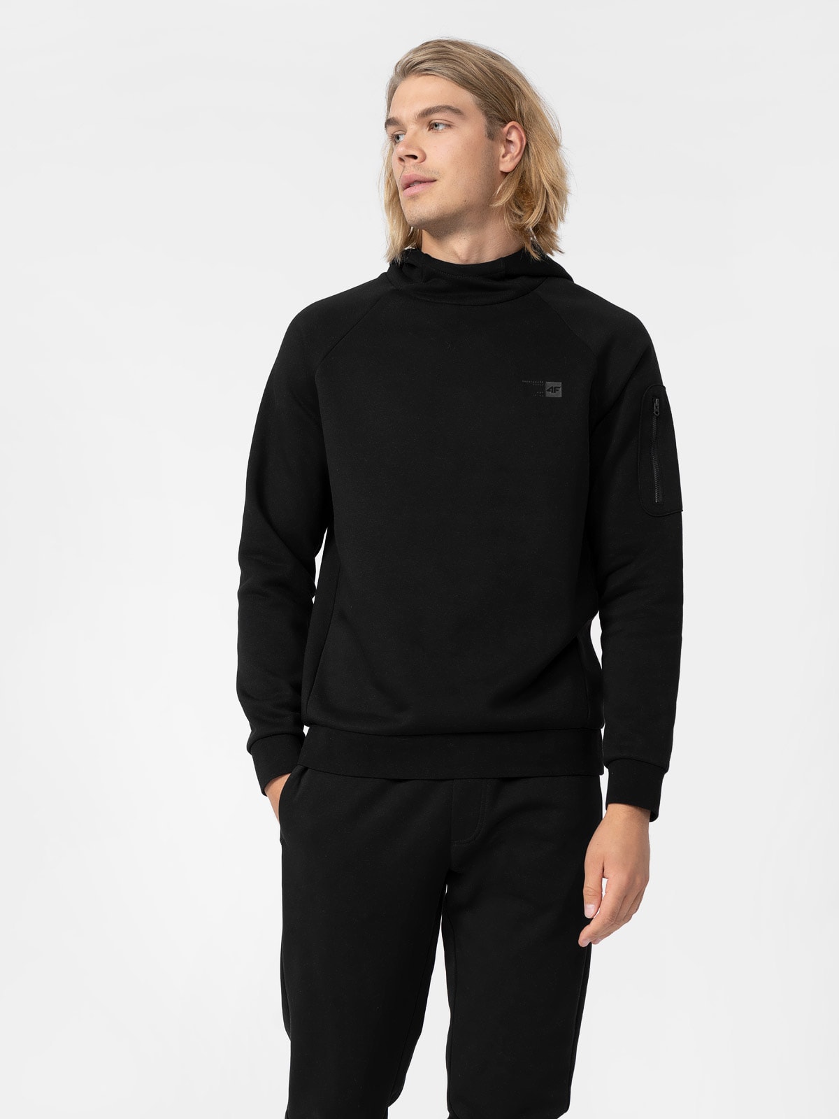 Bluza dresowa nierozpinana z kapturem męska