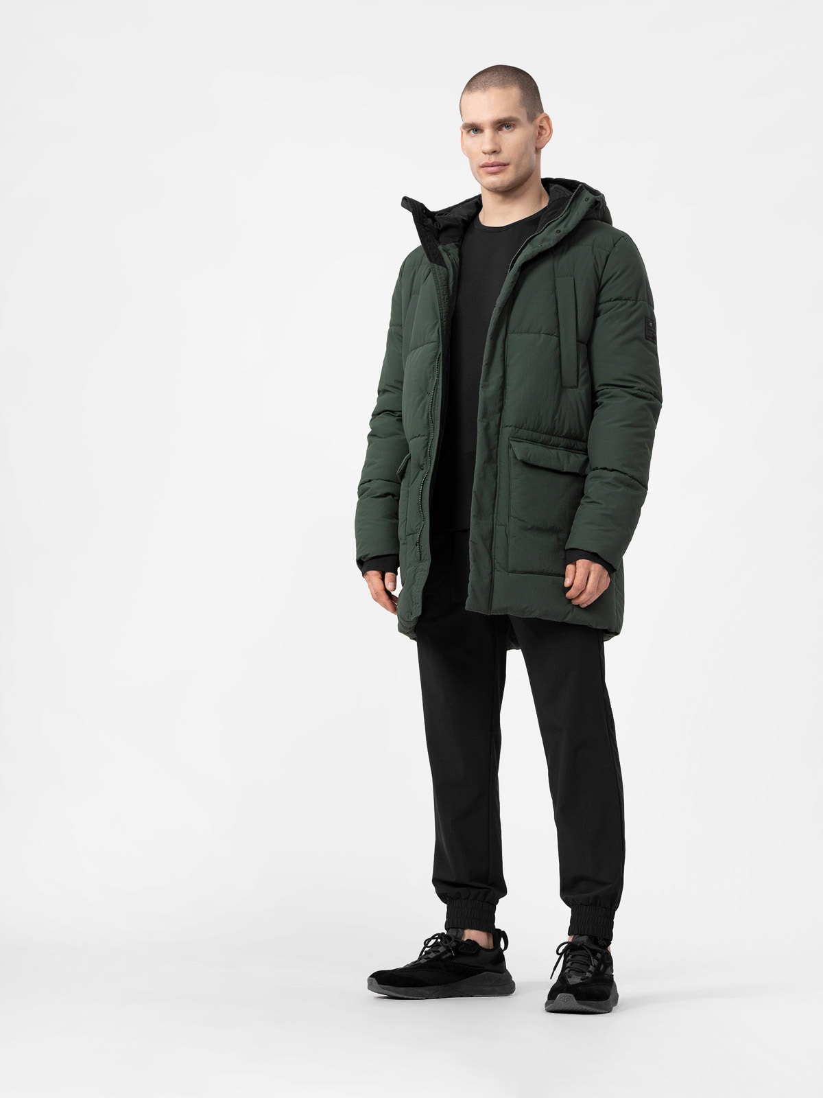 Płaszcz puchowy z wypełnieniem syntetycznym męski