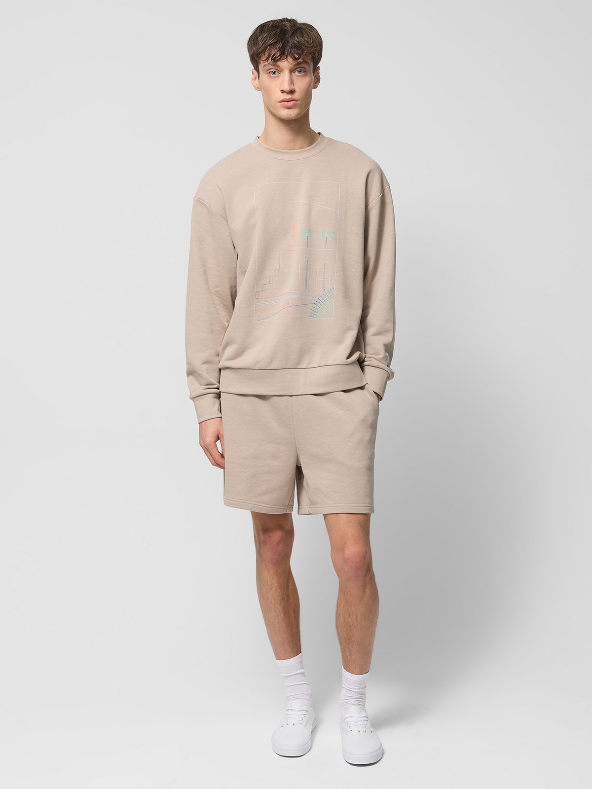 Spodenki dresowe męskie Outhorn - beżowe