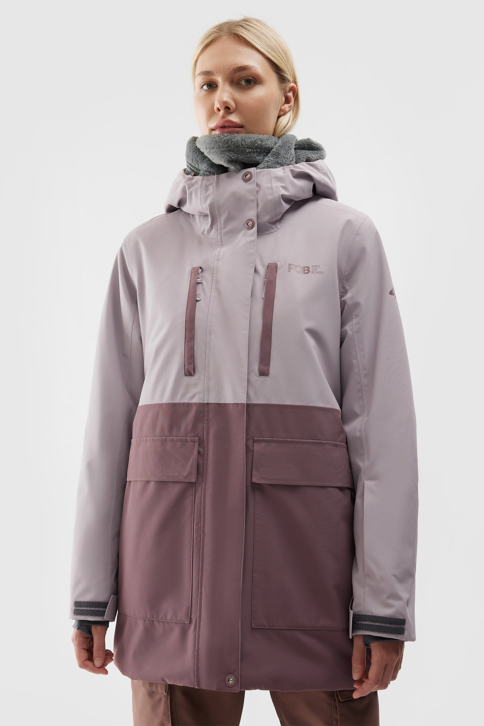 Kurtka snowboardowa membrana 15000 damska - beżowa