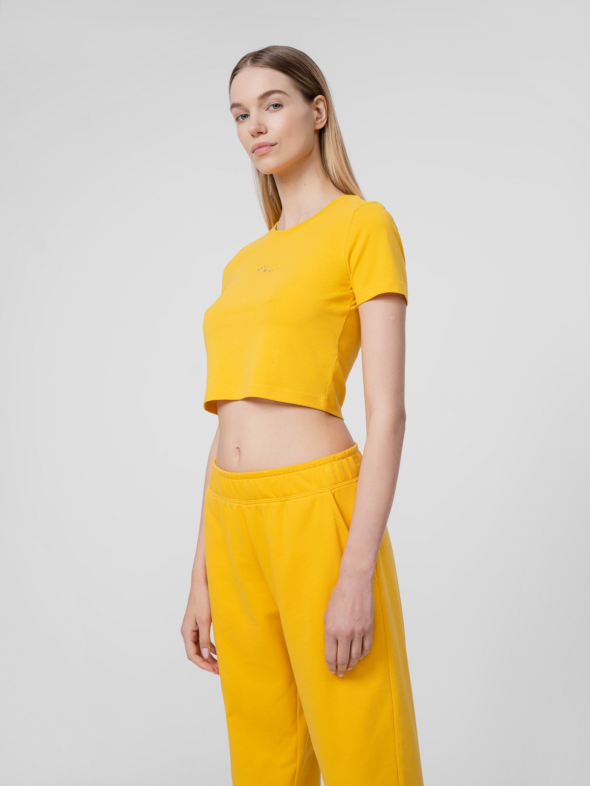 T-shirt crop top gładki damski