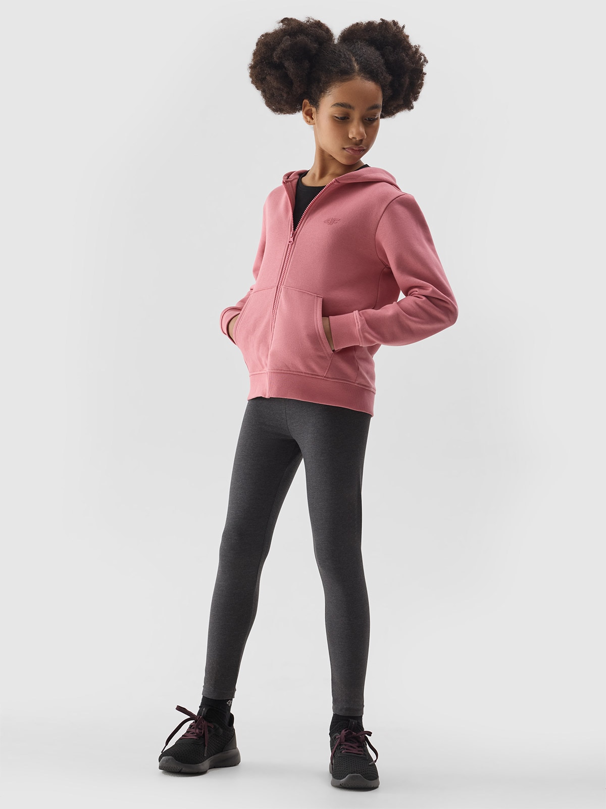 4F Legginsy dzianinowe dziewczęce - szare 140 (9-10 lat)