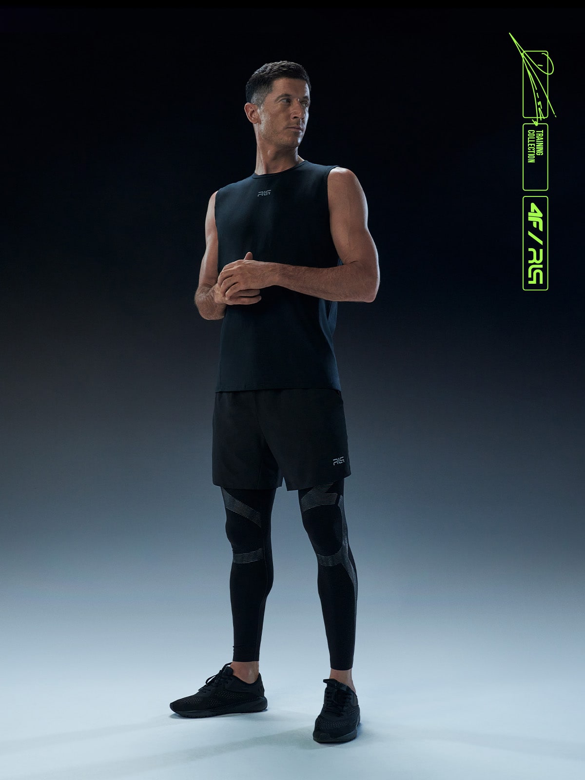 Tank top treningowy antybakteryjny regular męski 4F x Robert Lewandowski