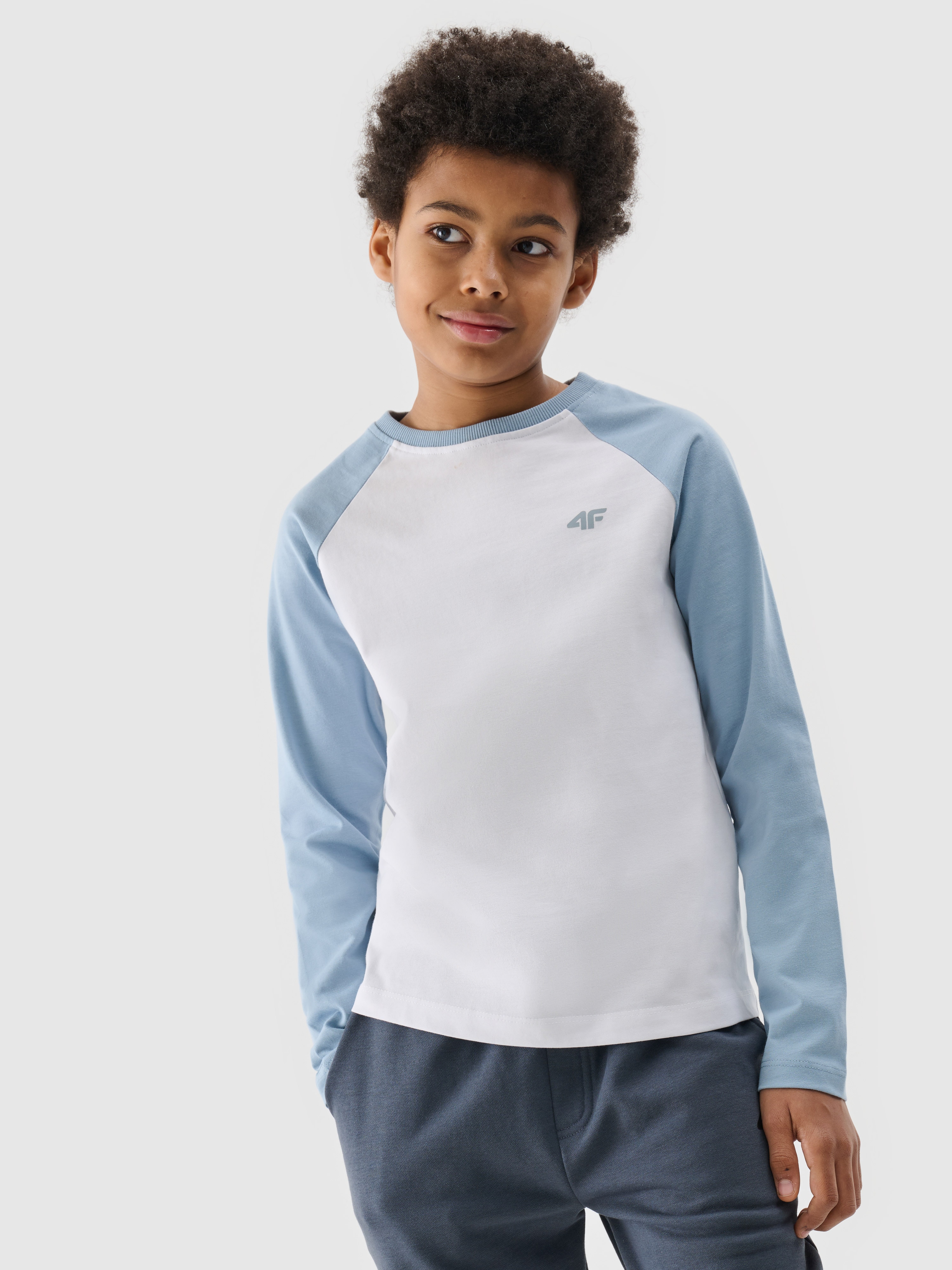 Longsleeve gładki chłopięcy - niebieski