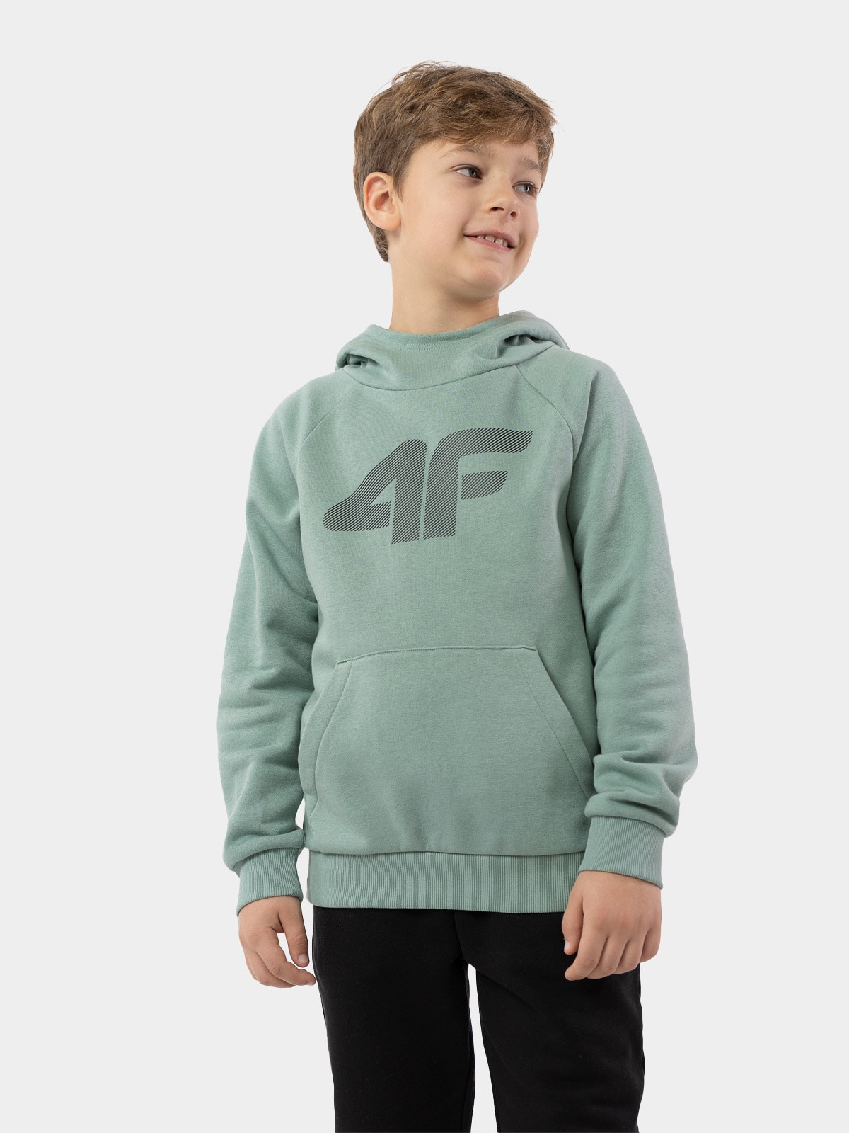 Bluza dresowa nierozpinana z kapturem chłopięca