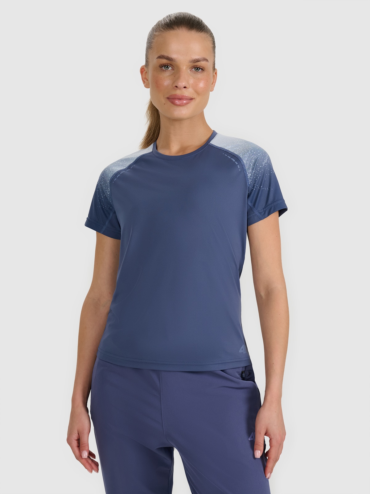 4F Koszulka do biegania w terenie szybkoschnąca damska - granatowa M