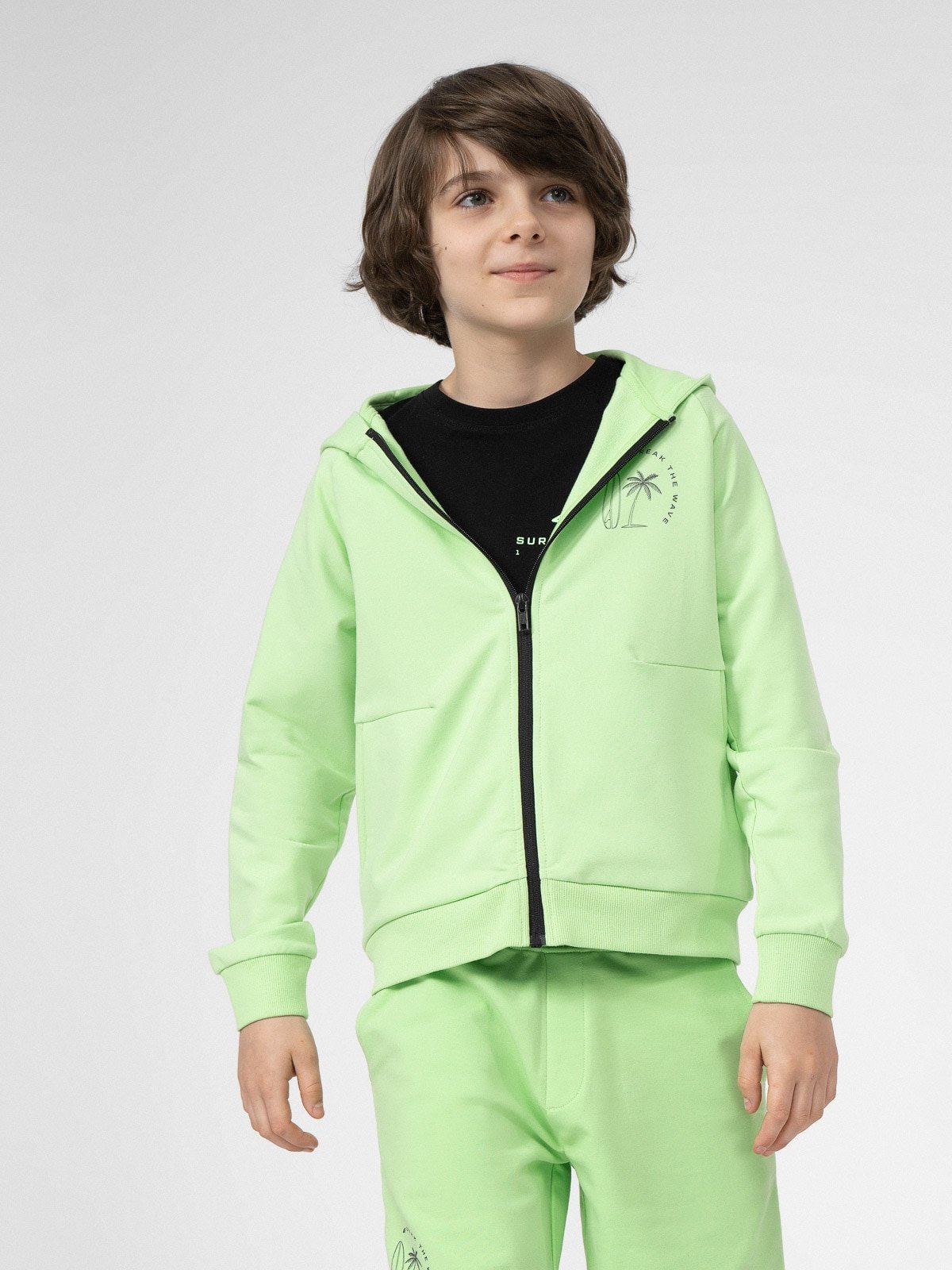 Bluza dresowa rozpinana z kapturem chłopięca