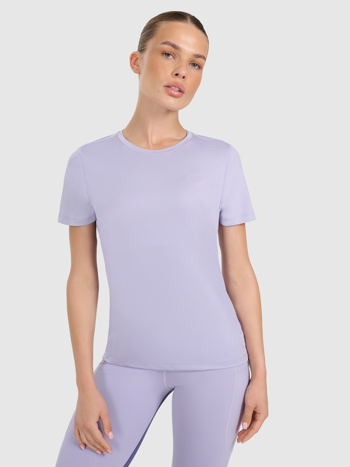 4F Koszulka treningowa regular szybkoschnąca damska - niebieska XL