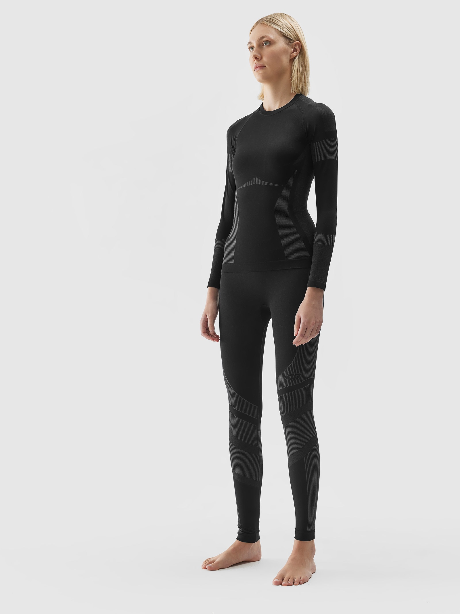 Bielizna termoaktywna bezszwowa (dół) damska - czarna