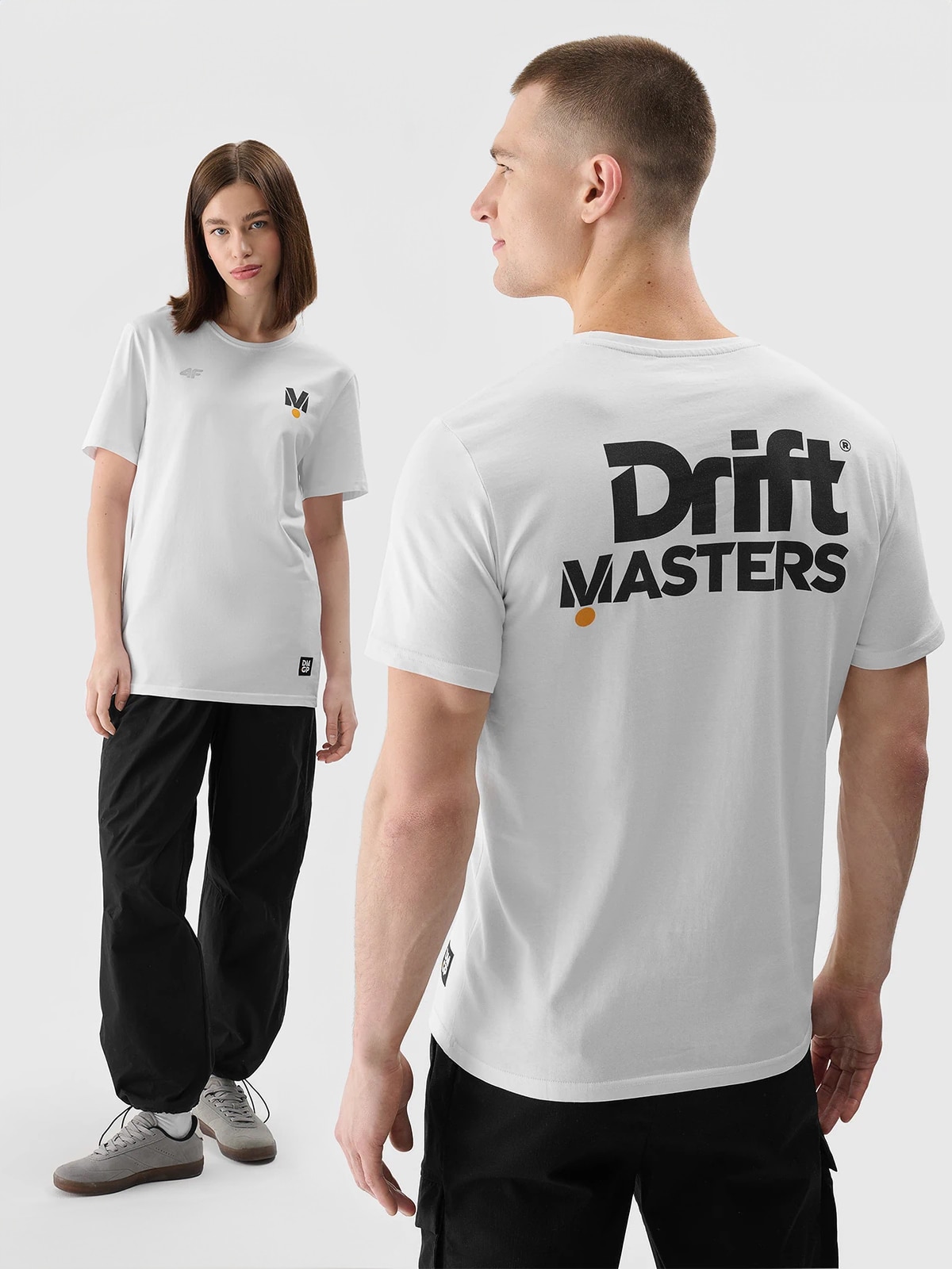 4F T-shirt regular z nadrukiem uniseks 4F x Drift Masters - biały XXL