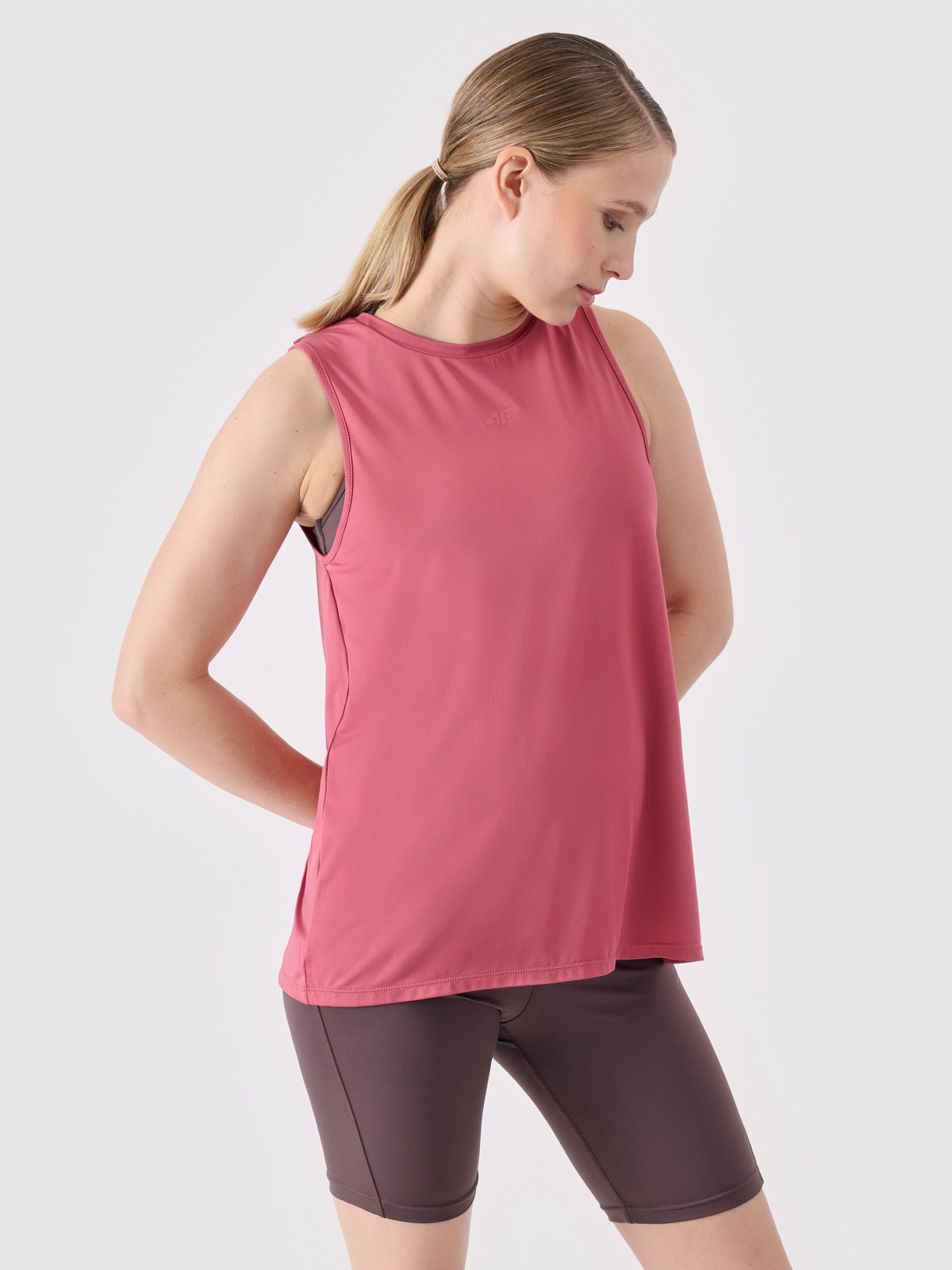 Top treningowy ciążowy oversize damski - różowy