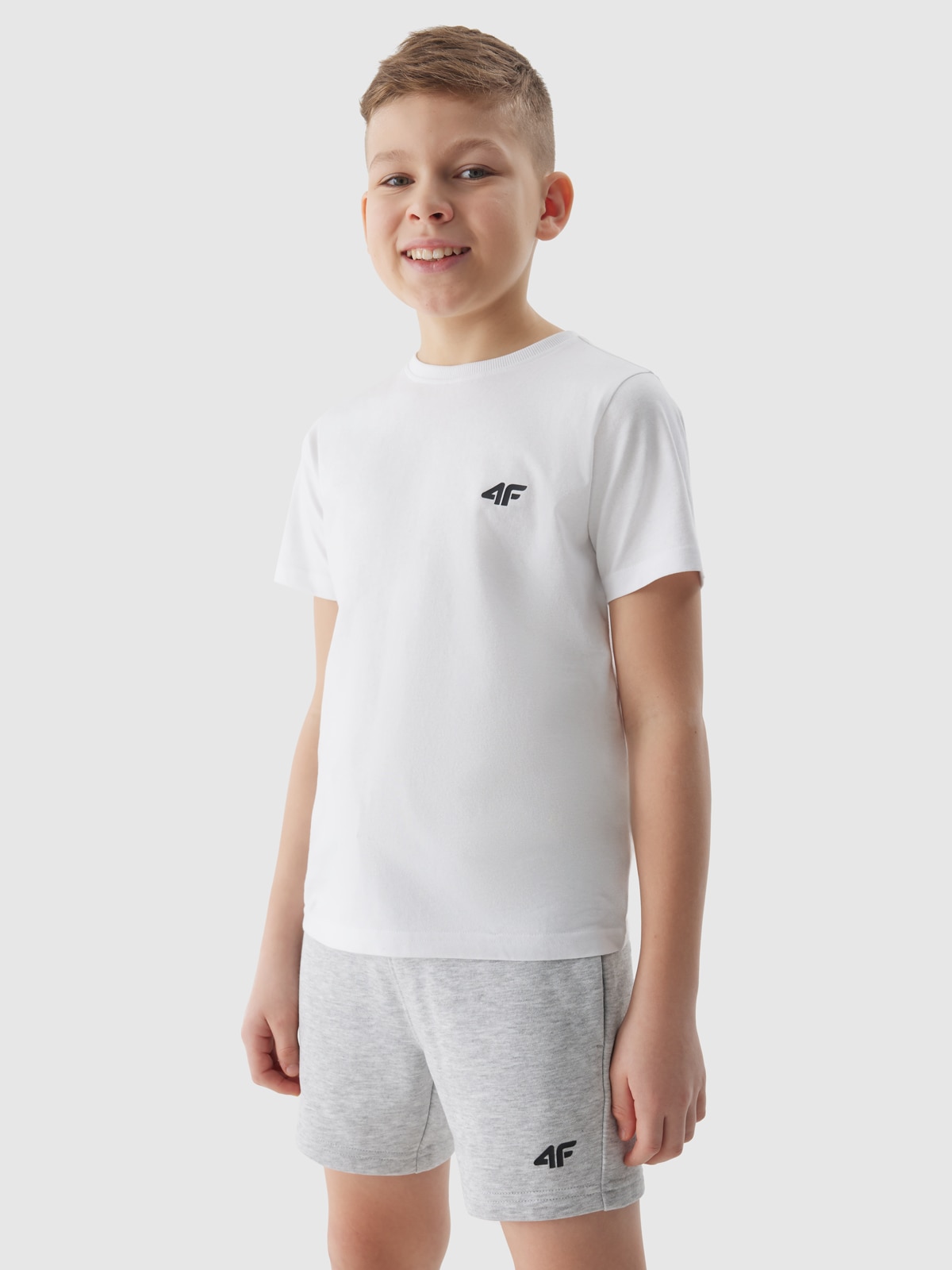 Spodenki dresowe chłopięce - chłodny jasny szary