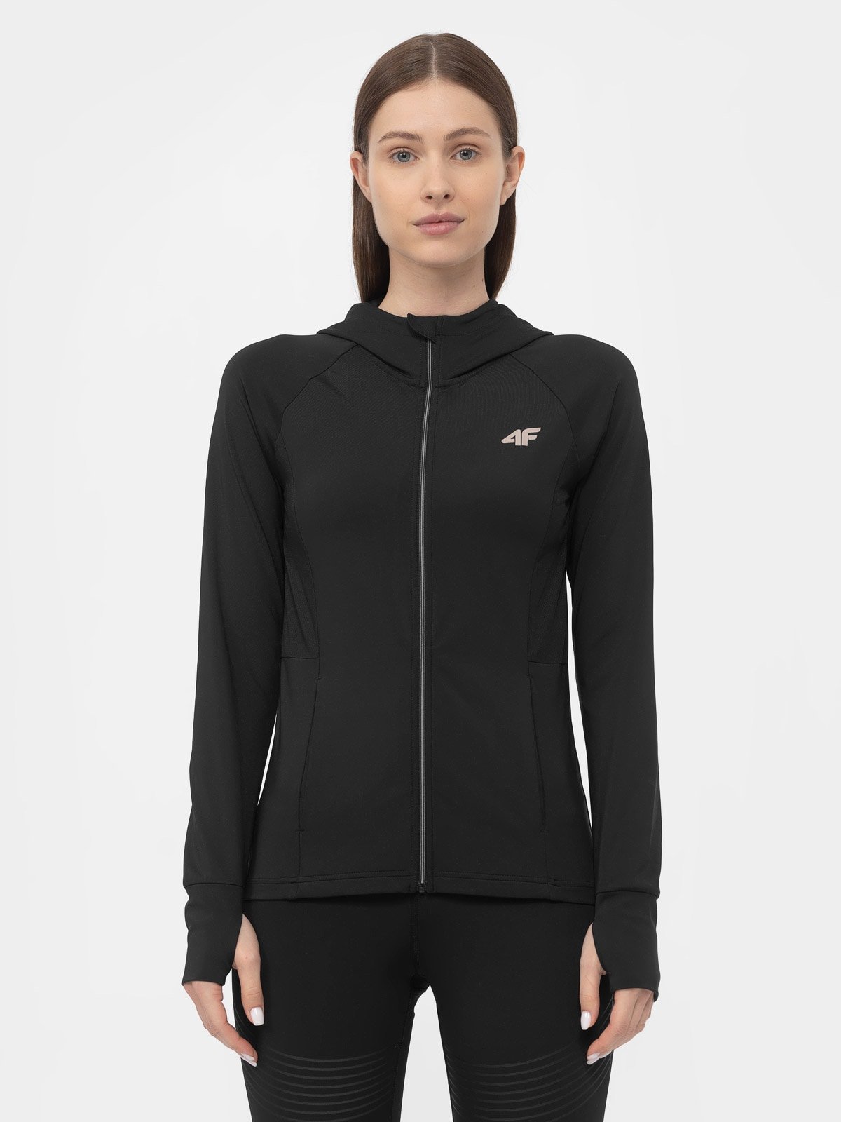 Bluza treningowa rozpinana z kapturem damska