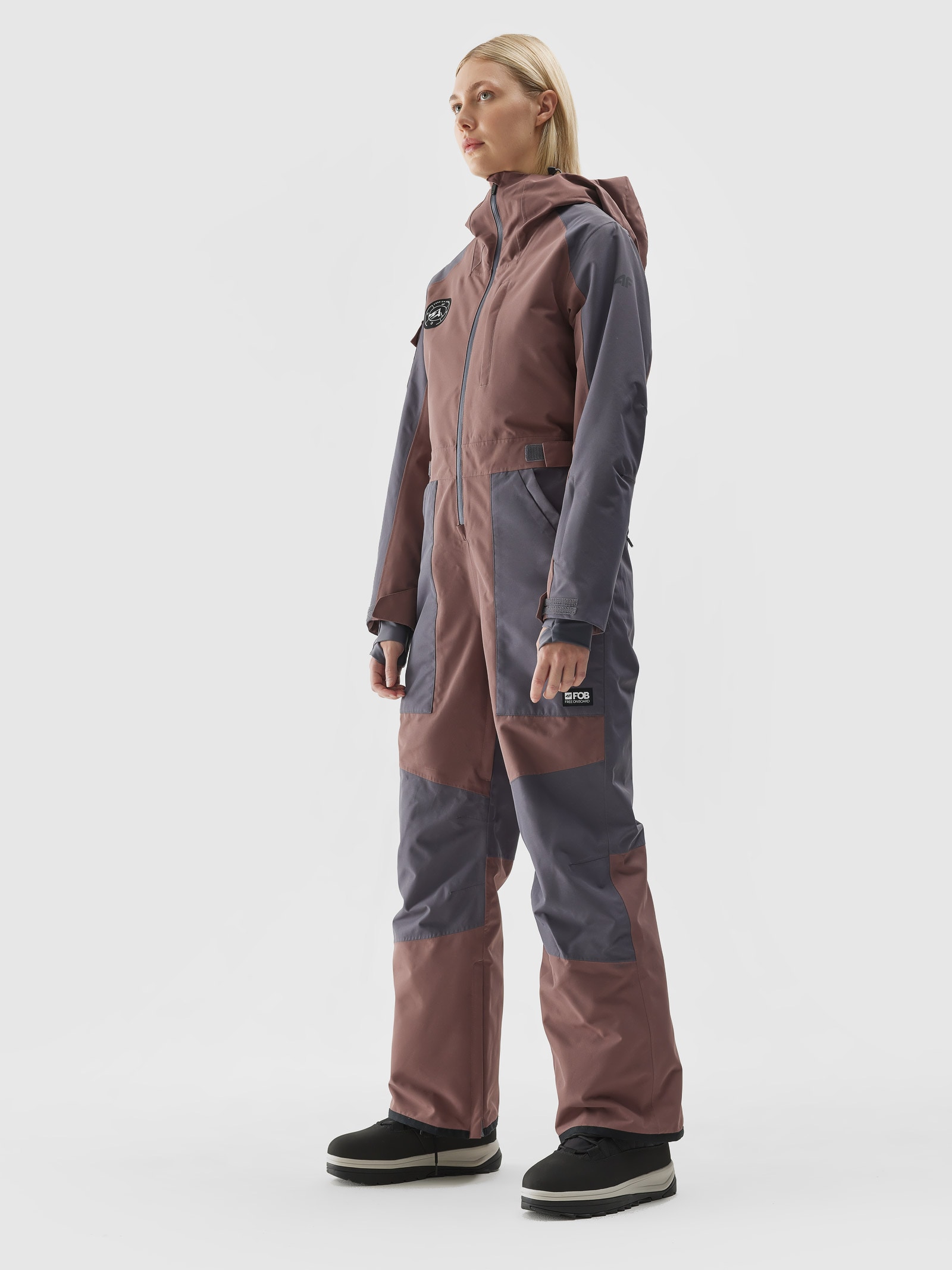 Kombinezon snowboardowy membrana 15000 damski - brązowy