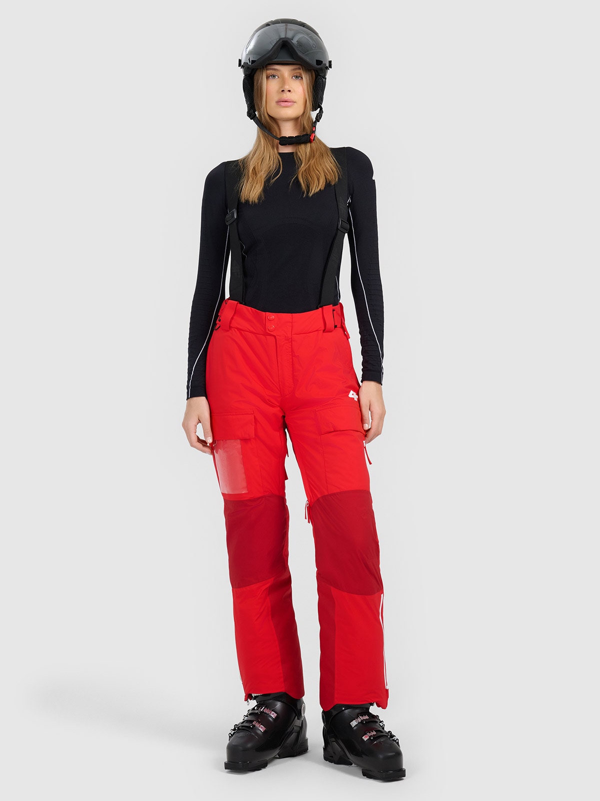 4F Spodnie narciarskie membrana Dermizax 20000 damskie - czerwone M