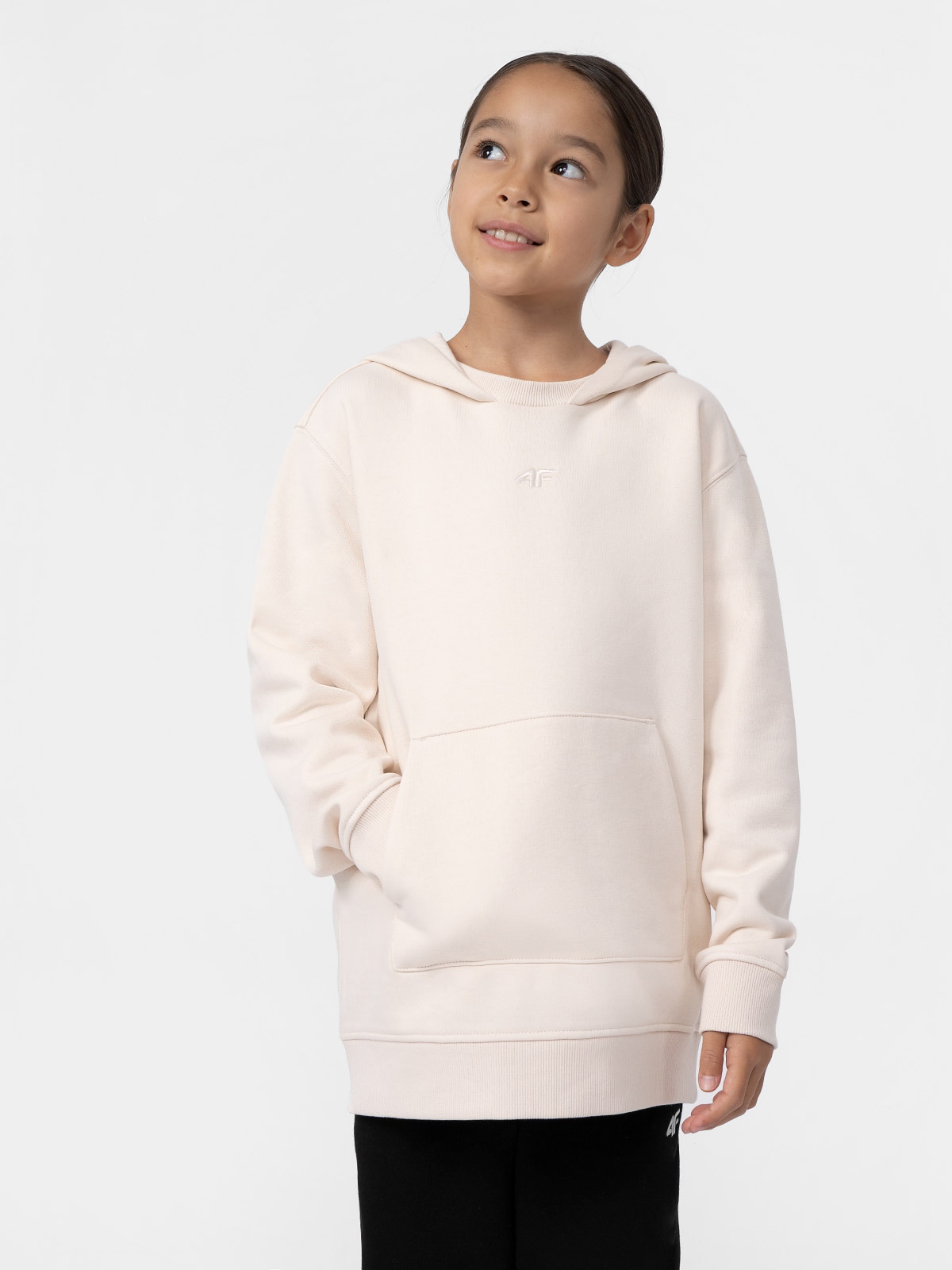 Bluza dresowa nierozpinana z kapturem dziewczęca