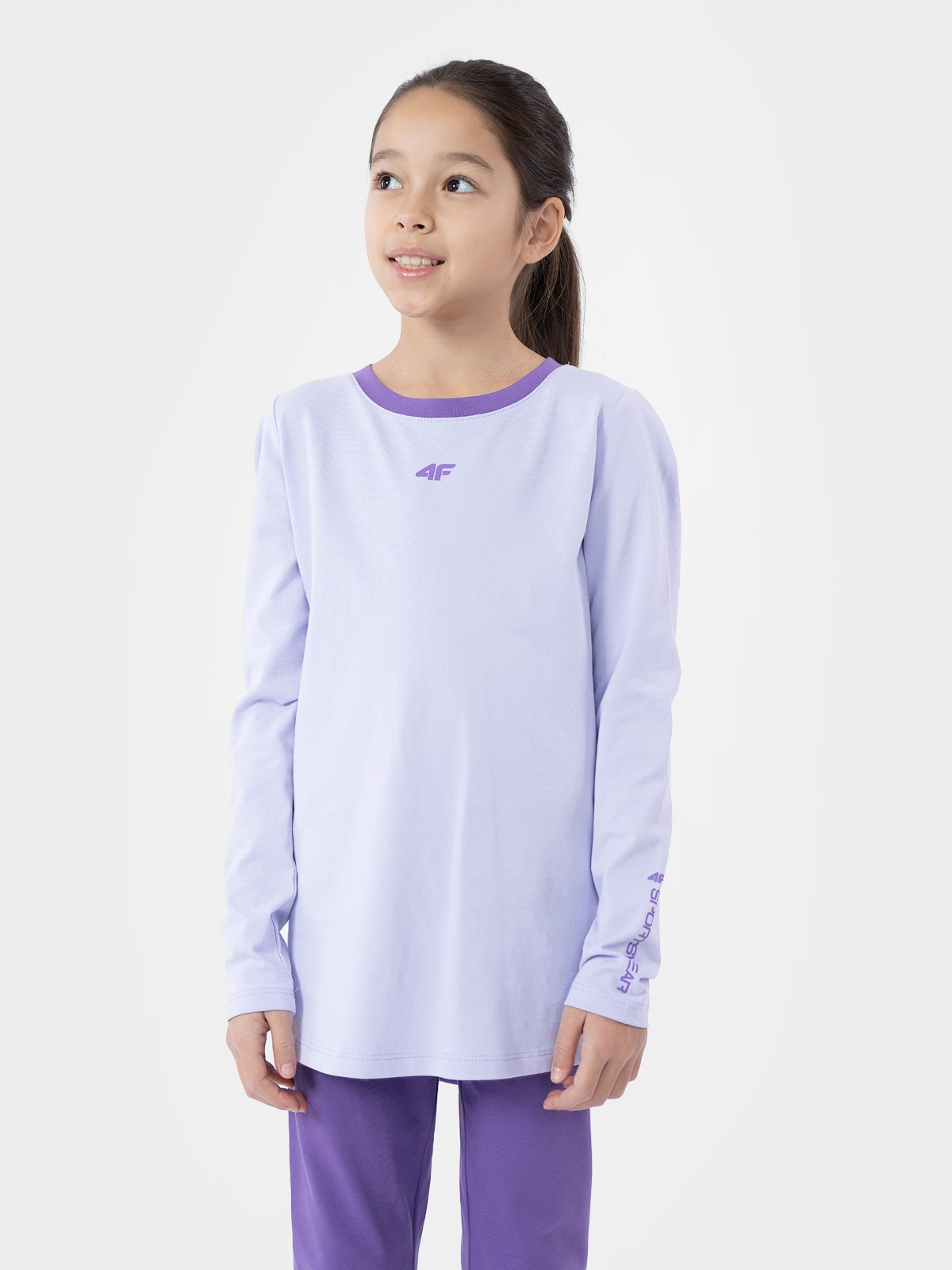 Longsleeve gładki dziewczęcy