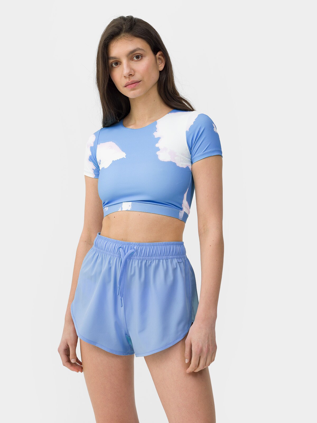 Crop top z materiałów z recyklingu damski