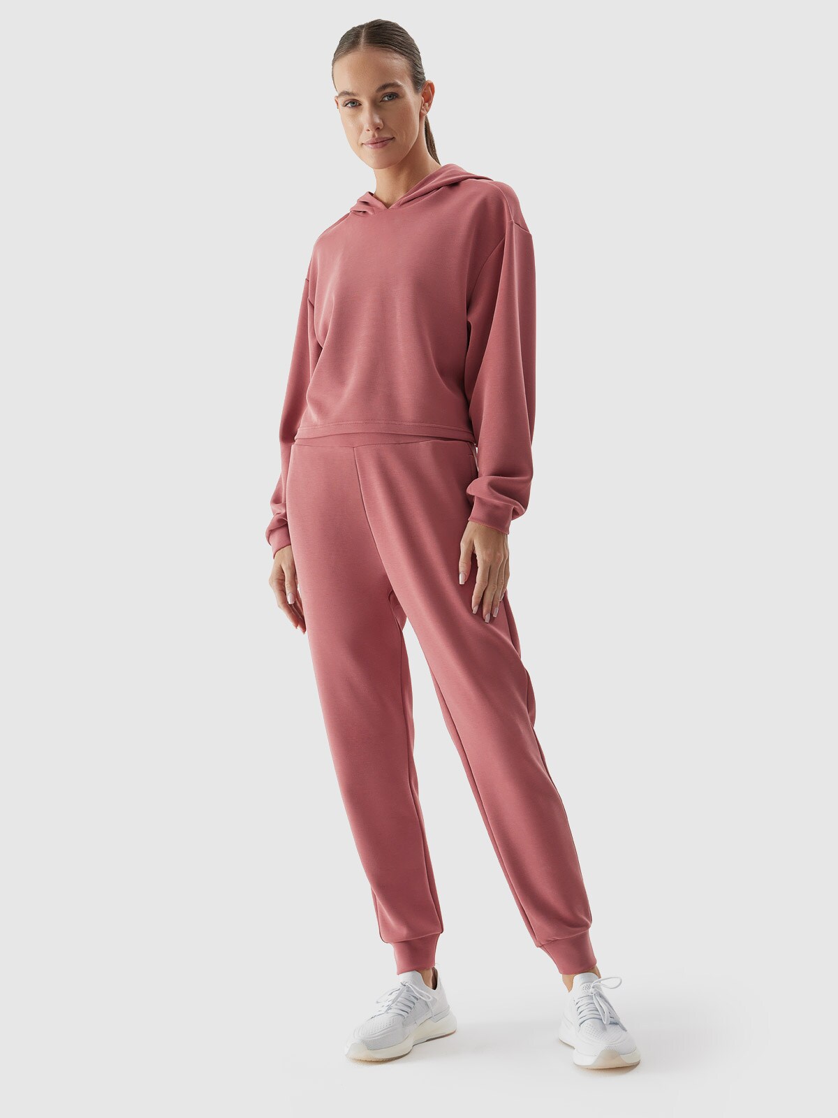 Spodnie dresowe joggery z dodatkiem modalu damskie