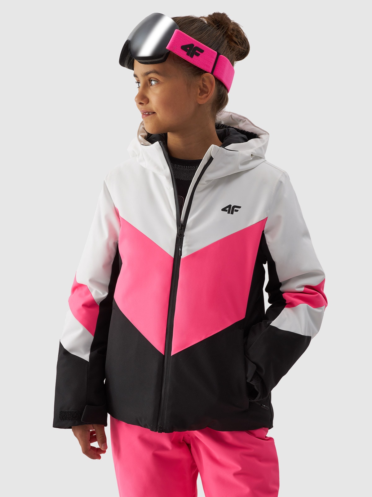 Kurtka narciarska membrana 8000 dziewczęca - fuksja