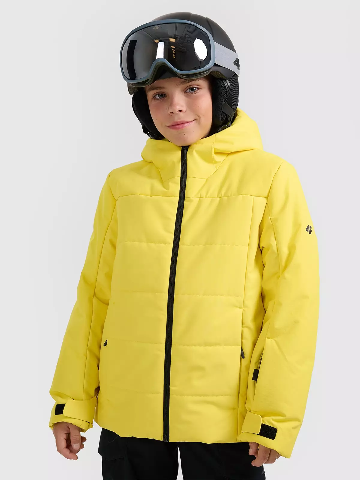 4F Kurtka narciarska membrana 5000 chłopięca - żółta 158 (12-13 lat)