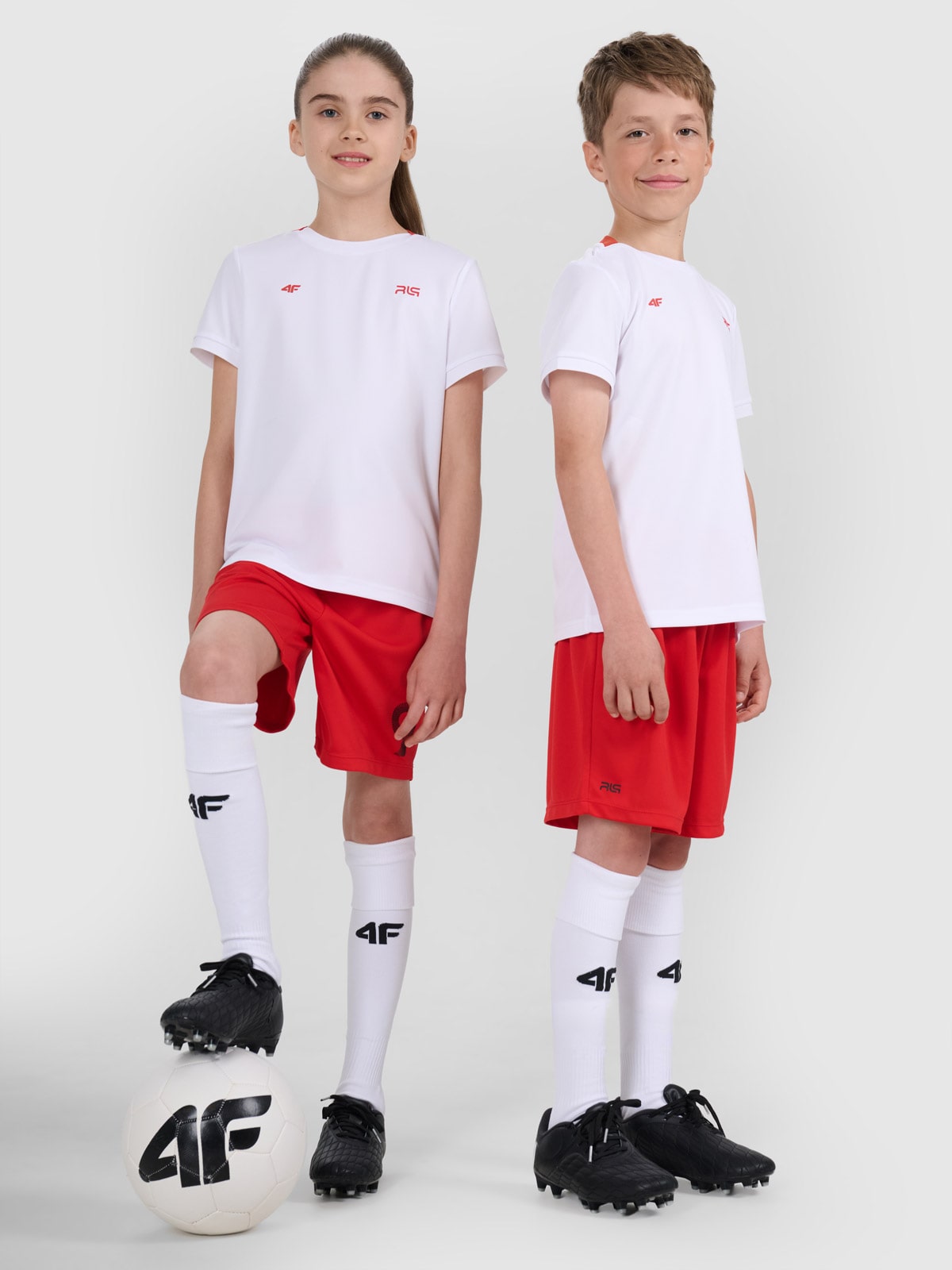 4F Koszulka sportowa dziecięca 4F JUNIOR x Robert Lewandowski - biała 146/152 (10-12 lat)