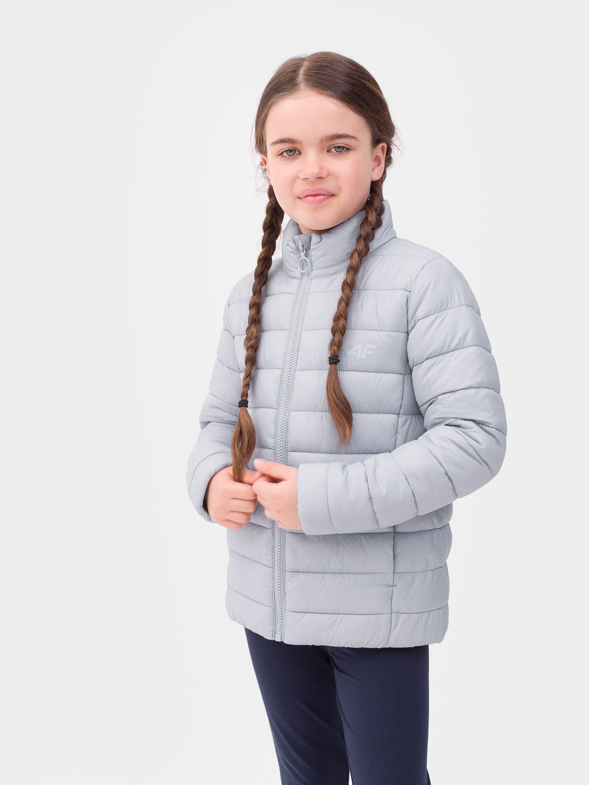 Kurtka puchowa z wypełnieniem syntetycznym dziewczęca