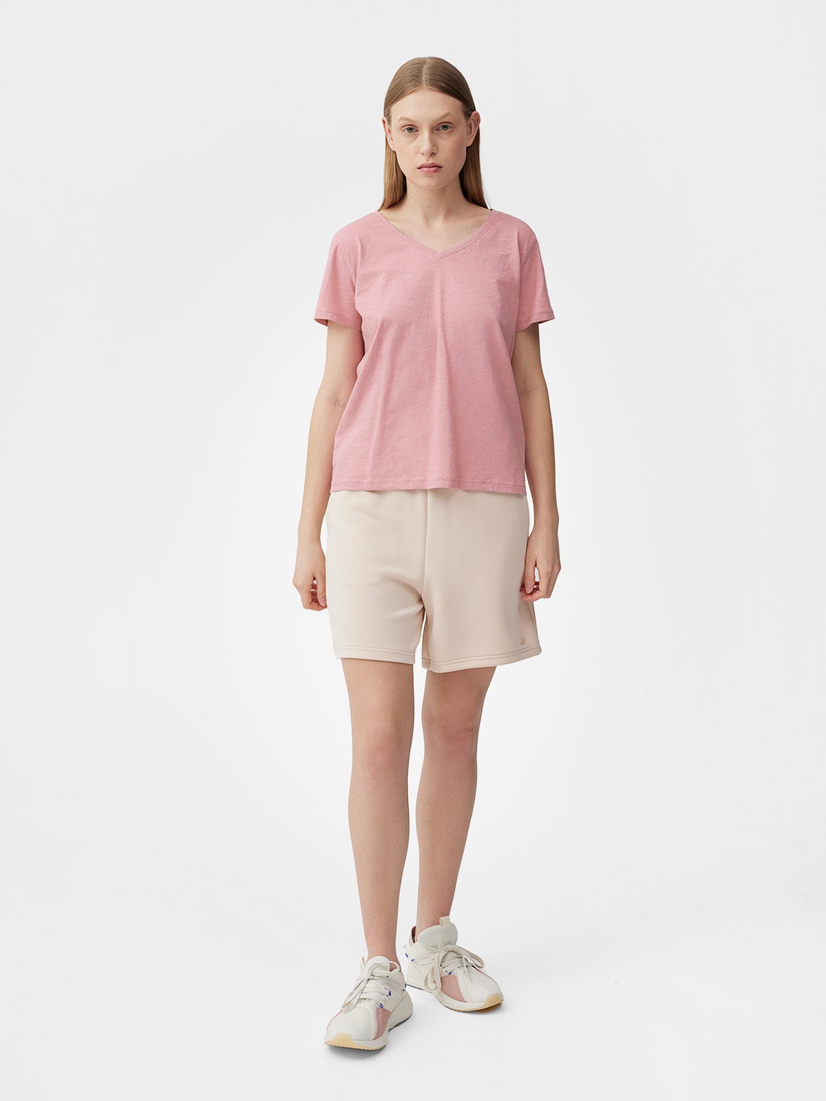 T-shirt regular gładki damski