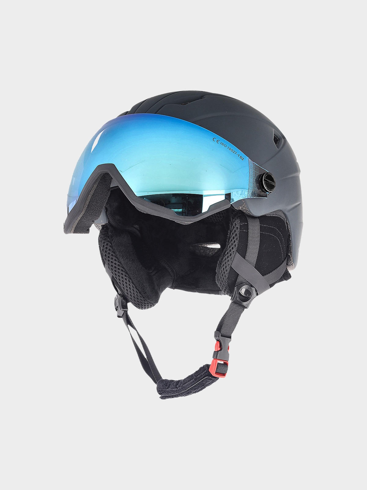 4F Kask narciarski z goglami uniseks - szary XS/S (52-56CM)