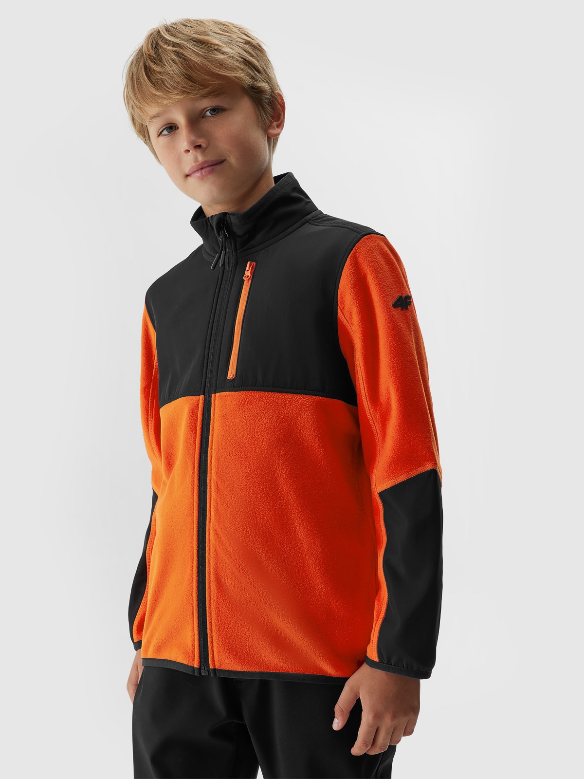 Polar ze stójką regular chłopięcy - pomarańczowy