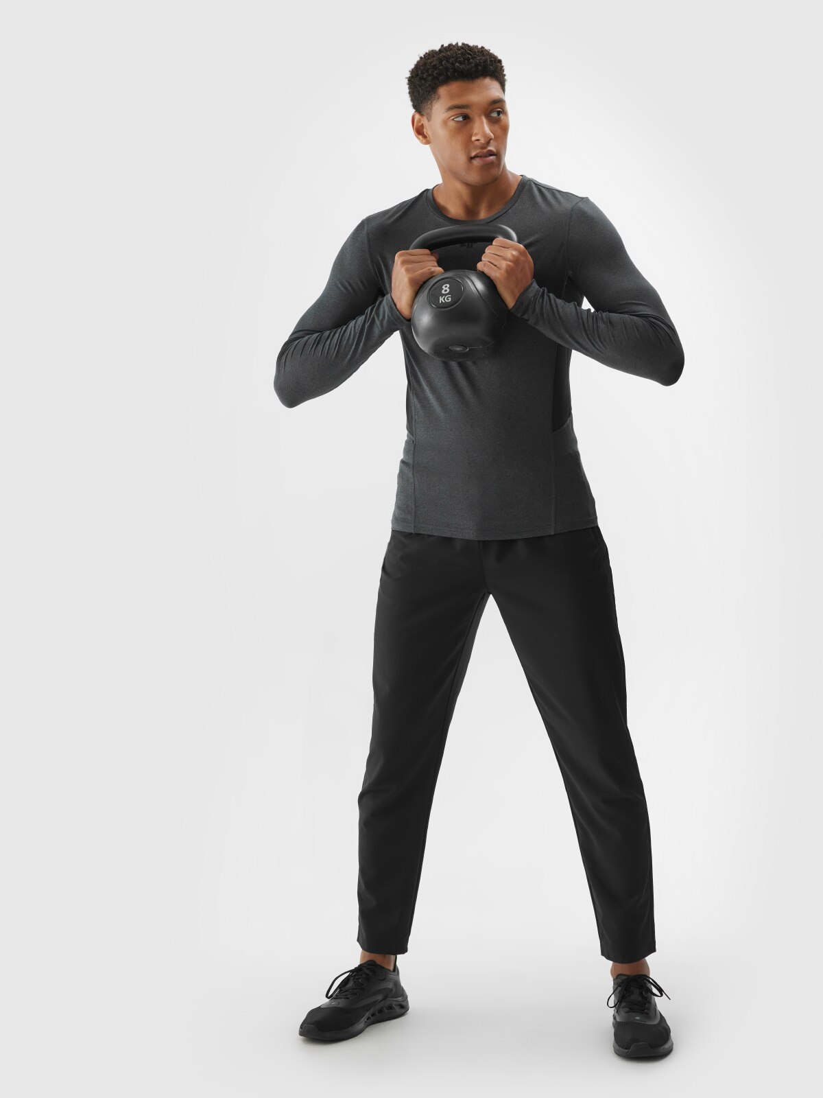 4F Spodnie treningowe szybkoschnące męskie - czarne 3XL