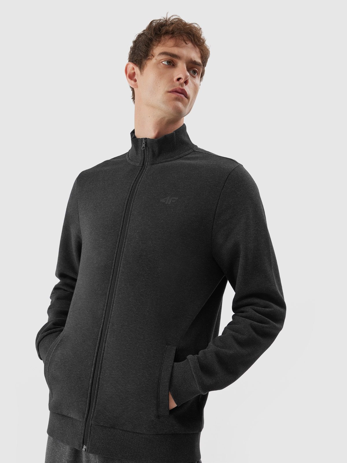 Bluza dresowa rozpinana bez kaptura męska