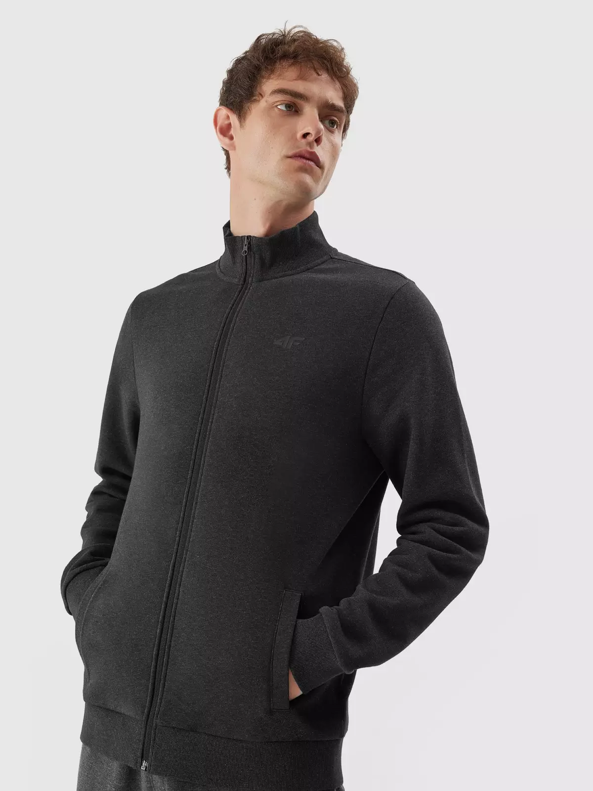 Bluza dresowa rozpinana bez kaptura męska