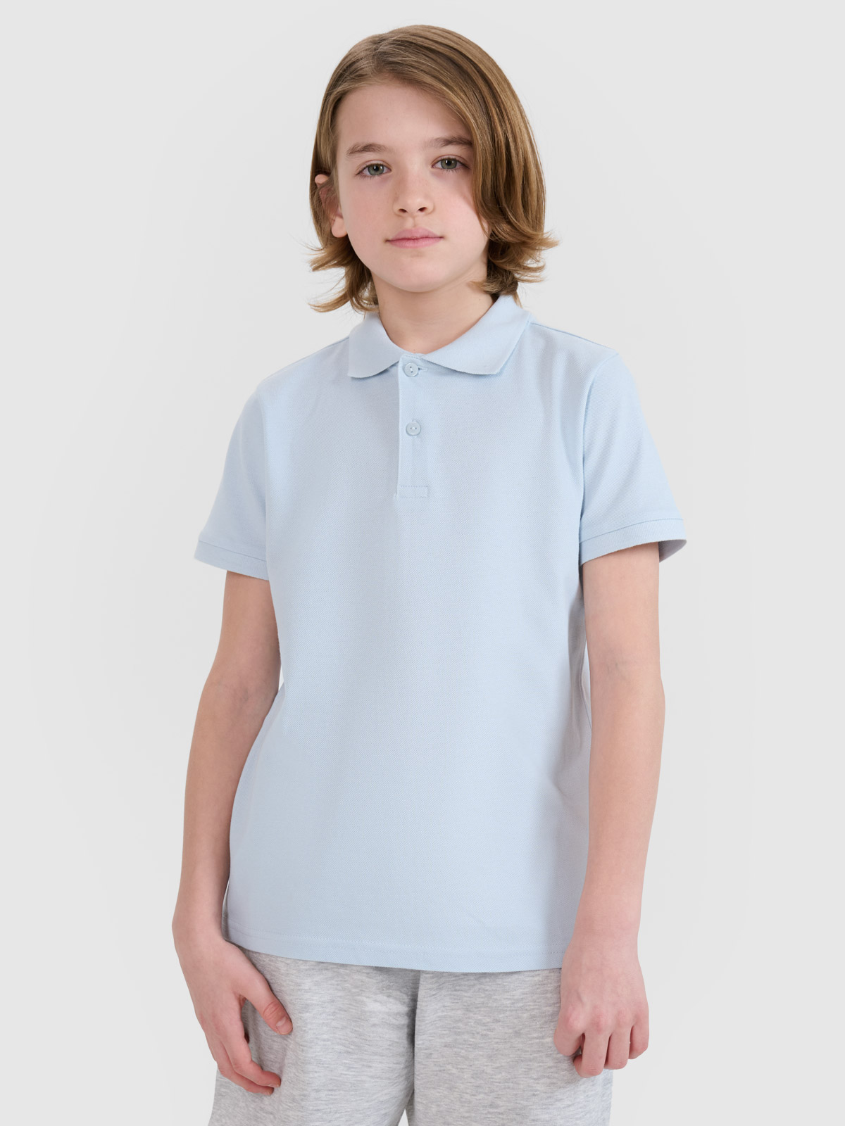 4F Koszulka polo dziecięca - niebieska 140 (9-10 lat)