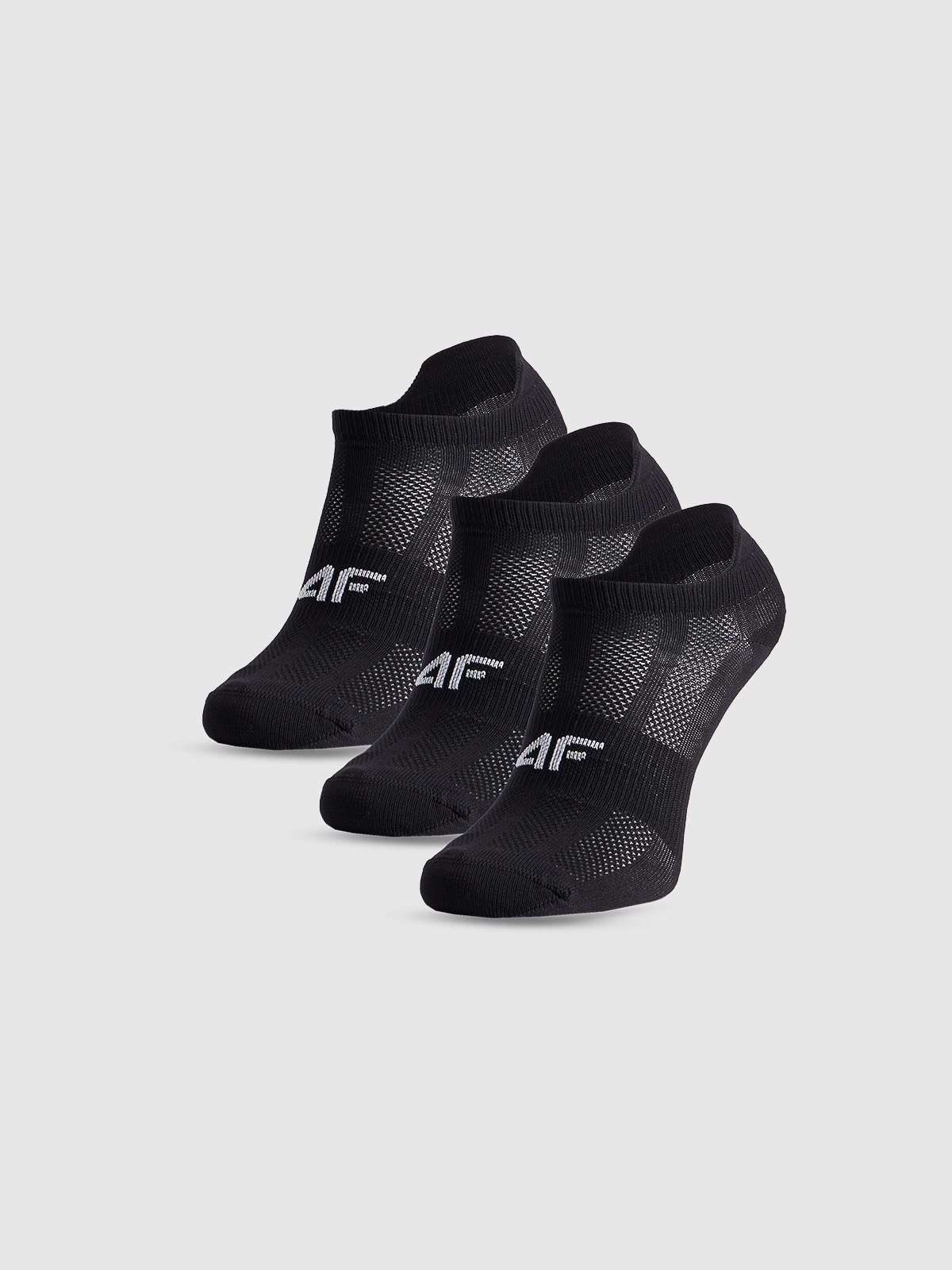 4F Skarpetki sportowe przed kostkę (3-pack) chłopięce - czarne 38-40