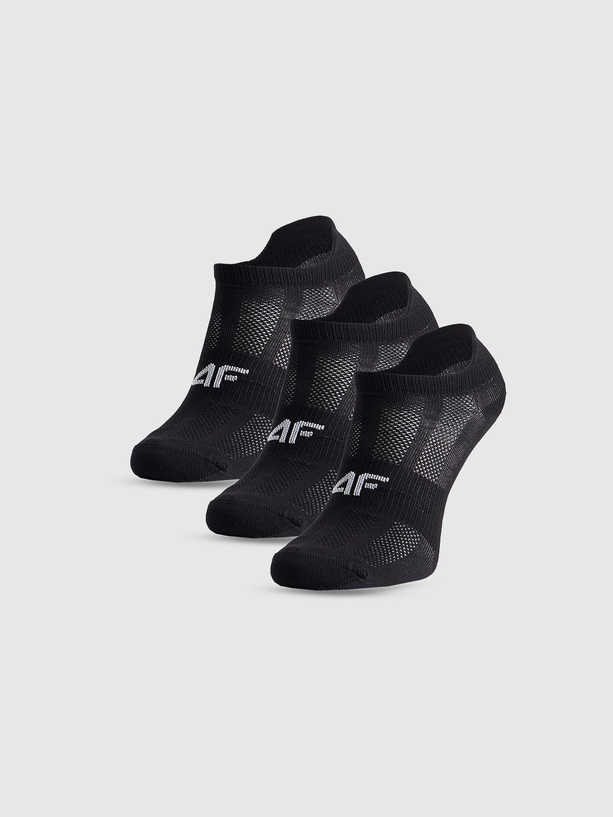 4F Skarpetki sportowe przed kostkę (3-pack) chłopięce - czarne 38-40