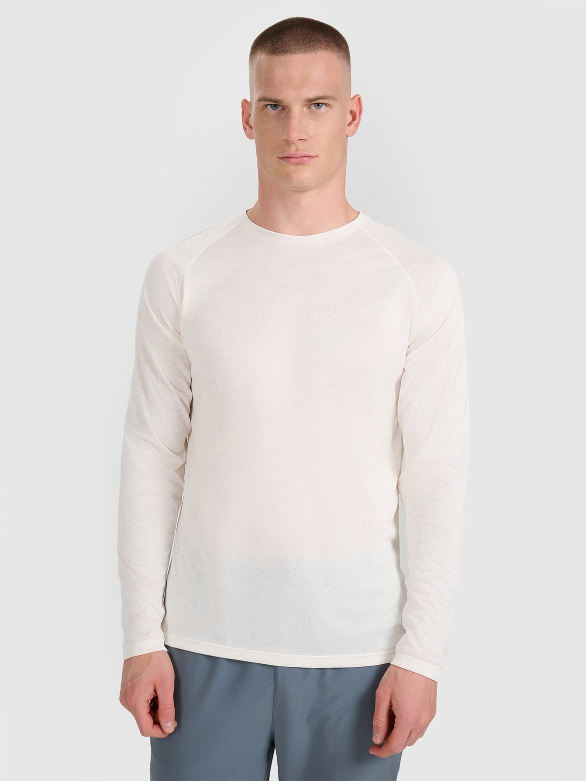 4F Longsleeve do biegania szybkoschnący męski - biały S