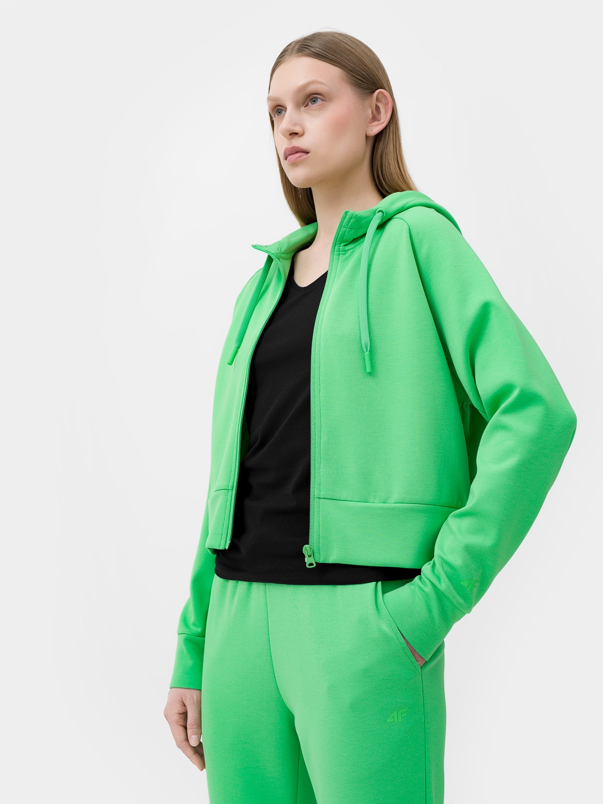 Bluza dresowa rozpinana z kapturem damska