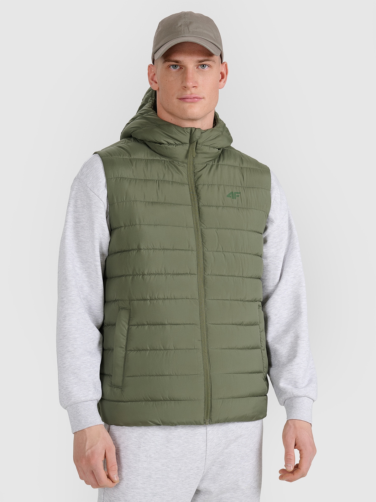 4F Bezrękawnik puchowy z wypełnieniem syntetycznym męski - khaki XXL