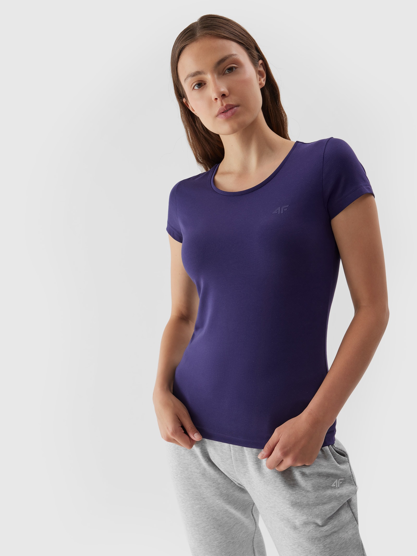 T-shirt regular gładki damski