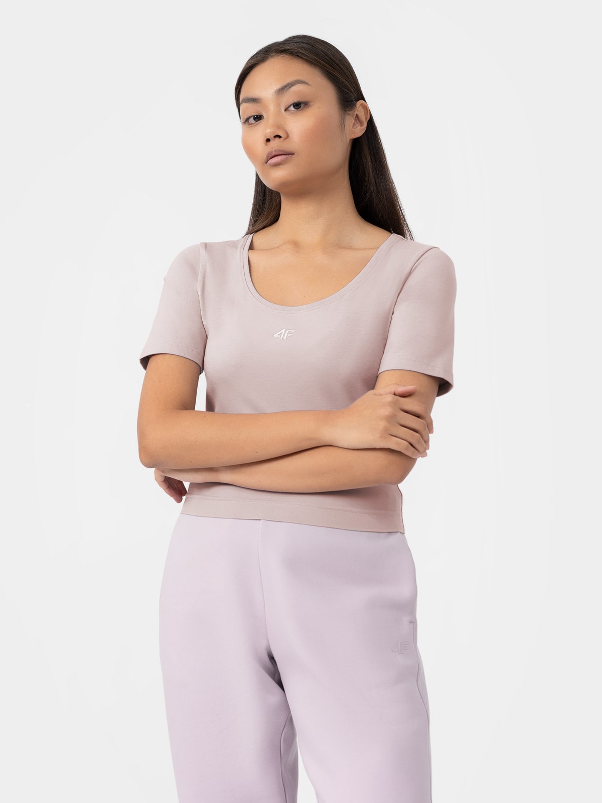 T-shirt crop-top z bawełny organicznej damski