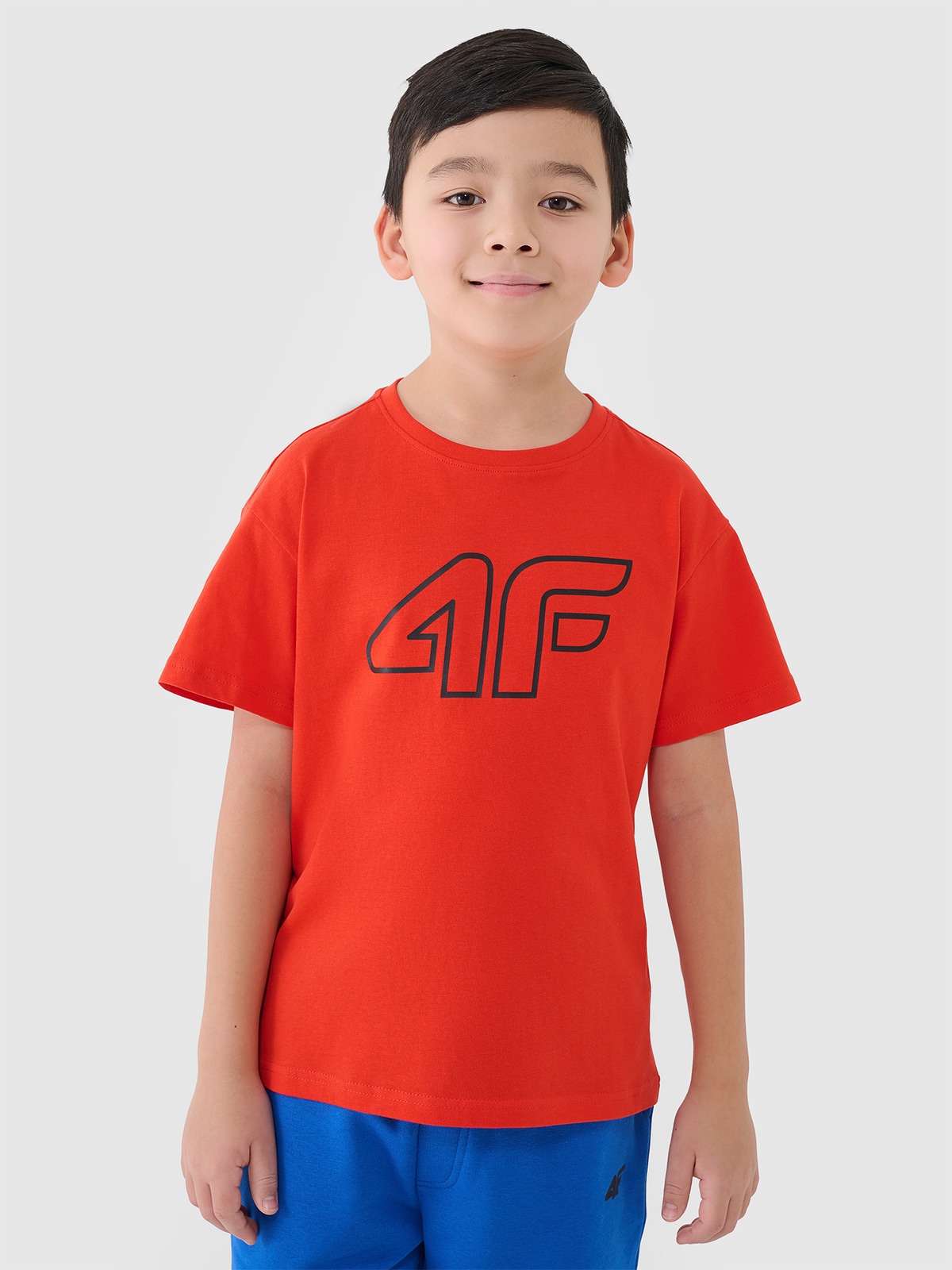 4F T-shirt z nadrukiem chłopięcy - pomarańczowy 164 (13-14 lat)